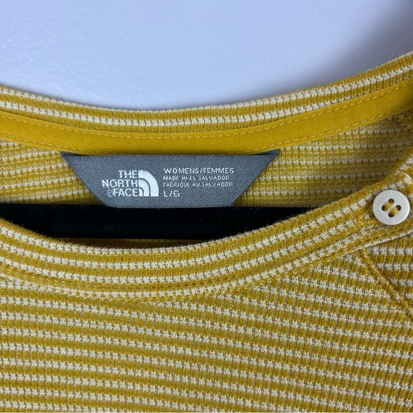 The North Face Mustard Striped Button-Accent Long Sleeve Top Size Large - Picture 3 of 13